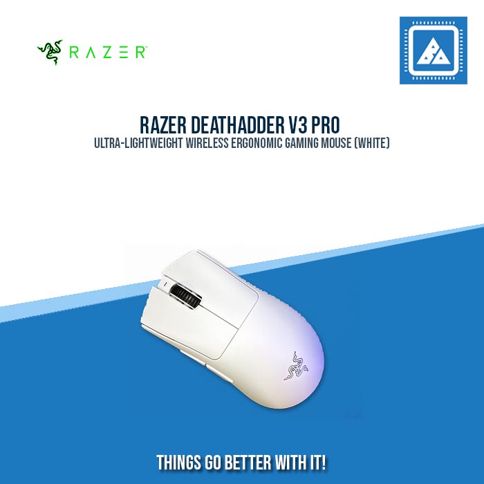 RAZER DEATHADDER V3 PRO ULTRA-LIGHTWEIGHT WIRELESS ERGONOMIC GAMING MOUSE (WHITE) RAZER DEATHADDER V3 PRO ULTRA-LIGHTWEIGHT WIRELESS ERGONOMIC GAMING MOUSE (WHITE)